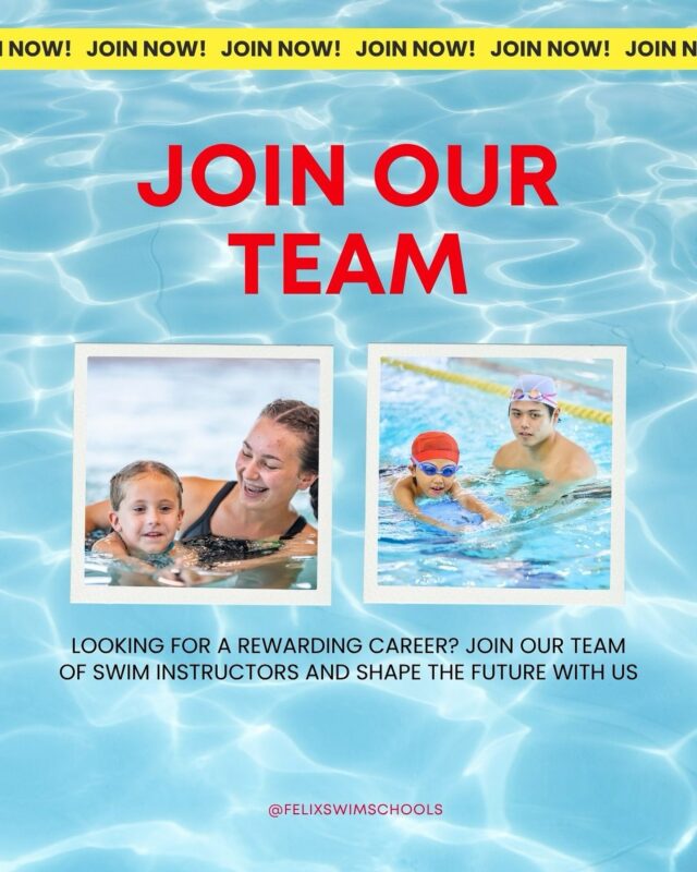 We’re Hiring at Felix’s Swim Schools! 🏊‍♀️

Do you love working with kids and bringing energy, positivity, and focus to everything you do?

We’re looking for reliable, enthusiastic, and passionate individuals to join our team of swim instructors! 

Whether you’re experienced or newly certified, we’ll train you to meet Felix’s gold standard of excellence.

If you’re ready to make a splash in a fun, rewarding, and dynamic environment, we’d love to hear from you.

📩 Email us or call your preferred Felix location to apply today!

#felixswimschools #swimlessons #learntoswimtoronto #torontoswimschool #swimschools #swimminglessons #swimclasses #swimprograms #hiringnowtoronto